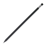 Crayon rond en bois noir avec gomme assortie couleur noir
