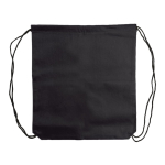 Sac à cordons en non-tissé de couleurs avec cordons noirs 75 g/m² couleur noir deuxième vue