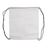 Sac à cordons en non-tissé de couleurs avec cordons noirs 75 g/m² couleur blanc deuxième vue