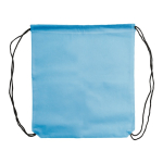 Sac à cordons en non-tissé de couleurs avec cordons noirs 75 g/m² couleur bleu ciel deuxième vue