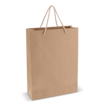 Petit sac-cadeau en papier avec anses en coton 120 g/m² fabrication UE couleur marron
