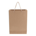 Petit sac-cadeau en papier avec anses en coton 120 g/m² fabrication UE couleur marron deuxième vue