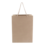 Sac-cadeau moyen en papier avec anses en coton 120 g/m² fabrication UE couleur marron deuxième vue