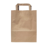 Petit sac en papier kraft avec anses en papier et certification FSC couleur marron deuxième vue