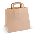 Sac moyen en papier kraft avec anses en papier et certification FSC couleur marron