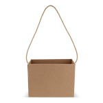 Sac en carton horizontal avec anse longue en jute fabrication UE couleur marron deuxième vue