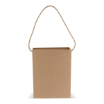 Sac en carton vertical avec anse longue en jute fabrication UE couleur marron deuxième vue