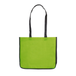 Sac en non-tissé laminé coloré avec côtés blancs couleur vert troisième vue
