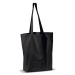 Sac en coton canvas, longues anses, plusieurs couleurs, 250 g/m² couleur noir