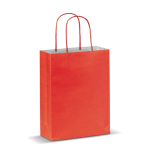 Petit sac en papier kraft coloré pour cadeau 120 g/m2 couleur rouge
