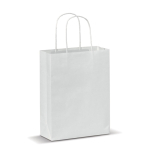 Petit sac en papier kraft coloré pour cadeau 120 g/m2 couleur blanc