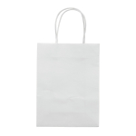 Petit sac en papier kraft coloré pour cadeau 120 g/m2 couleur blanc deuxième vue