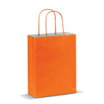 Petit sac en papier kraft coloré pour cadeau 120 g/m2 couleur orange