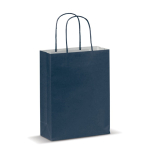 Petit sac en papier kraft coloré pour cadeau 120 g/m2 couleur bleu foncé