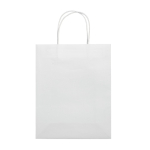 Sac moyen en papier kraft coloré pour cadeau 120 g/m2 couleur blanc deuxième vue