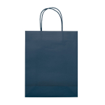 Sac moyen en papier kraft coloré pour cadeau 120 g/m2 couleur bleu foncé troisième vue