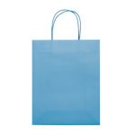 Sac moyen en papier kraft coloré pour cadeau 120 g/m2 couleur bleu ciel deuxième vue