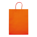 Grand sac en papier kraft coloré pour cadeau 120 g/m2 couleur orange deuxième vue