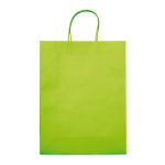 Grand sac en papier kraft coloré pour cadeau 120 g/m2 couleur vert lime deuxième vue