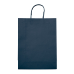 Grand sac en papier kraft coloré pour cadeau 120 g/m2 couleur bleu foncé deuxième vue
