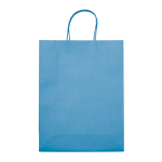 Grand sac en papier kraft coloré pour cadeau 120 g/m2 couleur bleu ciel deuxième vue