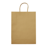 Grand sac en papier kraft coloré pour cadeau 120 g/m2 couleur marron clair deuxième vue
