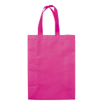 Grand sac non-tissé laminé mat avec poignées assorties 105 g/m2 couleur rose deuxième vue