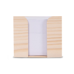 Cube de 650 feuilles de papier recyclé dans boîte en bois 10x10x8.5cm couleur marron clair
