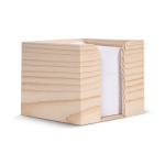 Cube de 650 feuilles de papier recyclé dans boîte en bois 10x10x8.5cm couleur marron clair cinquième vue