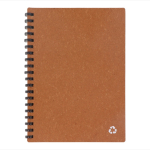 Carnet à spirale en cuir recyclé avec pages lignées FSC couleur marron clair
