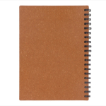 Carnet à spirale en cuir recyclé avec pages lignées FSC couleur marron clair deuxième vue