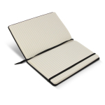 Carnet en RPET et PU de couleurs vives avec pages lignées FSC A5 couleur noir cinquième vue