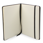 Carnet en RPET et PU de couleurs vives avec pages lignées FSC A5 couleur noir sixième vue