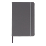Carnet en RPET et PU de couleurs vives avec pages lignées FSC A5 couleur gris deuxième vue