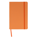 Carnet en RPET et PU de couleurs vives avec pages lignées FSC A5 couleur orange deuxième vue