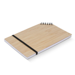 Bloc-notes avec couverture en bambou et spirale en coin A5 couleur naturel