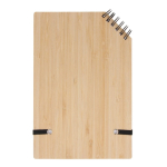 Bloc-notes avec couverture en bambou et spirale en coin A5 couleur naturel quatrière vue