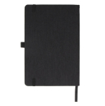 Cahier couverture en bambou avec bordure verticale et pages lignées A5 couleur noir troisième vue