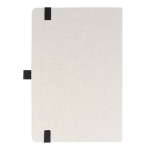 Cahier en coton recyclé et RPET avec pages lignées FSC A5 couleur blanc cassé troisième vue
