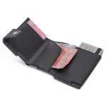 Porte-cartes en aluminium avec bouton pour sortir 6 cartes couleur noir deuxième vue