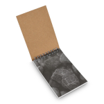 Carnet de notes en papier de roche, feuilles blanches, format poche couleur naturel troisième vue