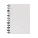 Cahier papier recyclé avec couverture à graines et pages quadrillées couleur blanc