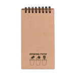 Bloc-notes écologiques avec couverture biodégradable à graines couleur marron clair deuxième vue