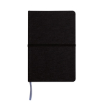 Carnet en RPET rigide avec sangle élastique horizontale A5 couleur noir deuxième vue