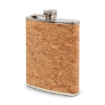Flasque compacte en acier inoxydable et liège 220ml couleur naturel