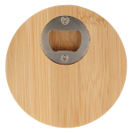 Sous-verre circulaire en bambou avec ouvre-bouteille inclus couleur naturel quatrière vue