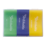Boîte en plastique avec 3 bandes de résistance différentes couleur transparent quatrière vue