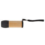 Lampe torche en bambou et plastique recyclé d'une portée de 20m couleur noir troisième vue