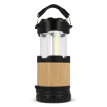 Lampe polyvalente qui agit comme une lanterne en ABS et bambou couleur noir quatrière vue