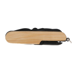 Outil multifonction en bambou 9 fonctions et anneau pour accrocher couleur noir deuxième vue